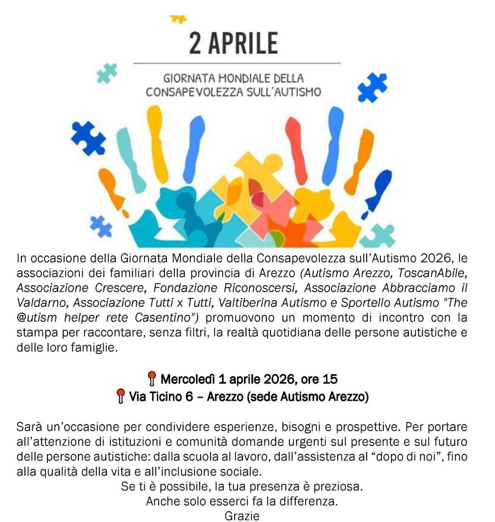 Convegno 1 Aprile in occasione della giornata internazionale della consapevolezza sull'autismo